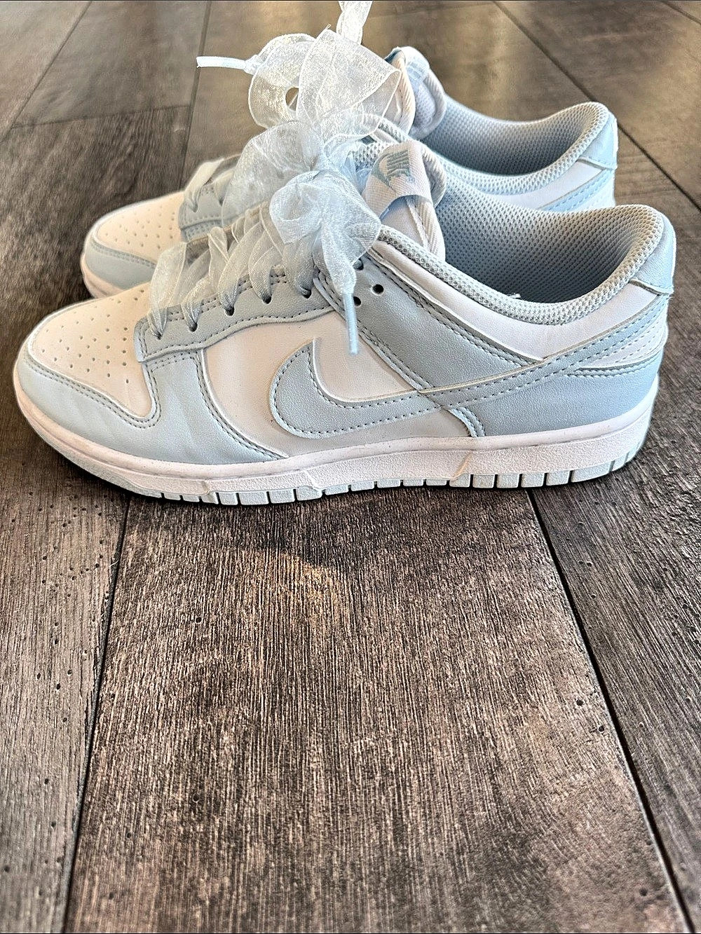 Nike Dunks Light Blue and White